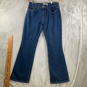 Levis 515 Boot Cut Jeans Womens 8 Short 30x28 Dark Wash Blue Denim Mid Rise